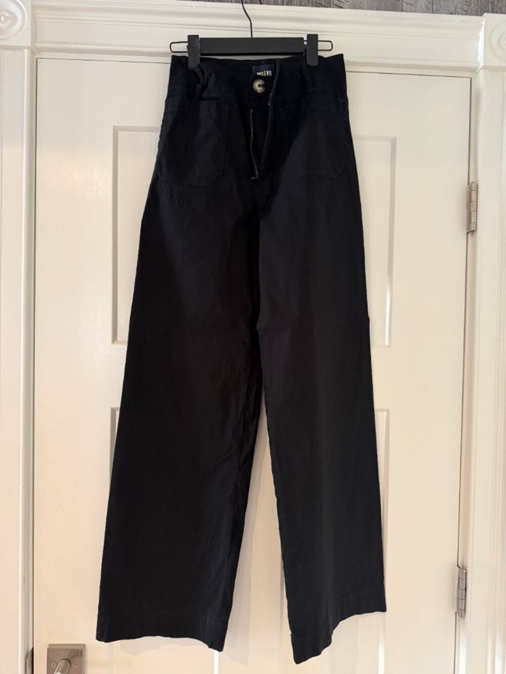 Maeve Anthropologie The Colette Black Wide Leg Full length Pants Size 25